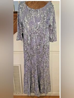 Elegant Lavender Sequin Evening Dress
